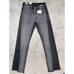 NWT! Levi 501 Spliced Jeans 28x32 Black wash